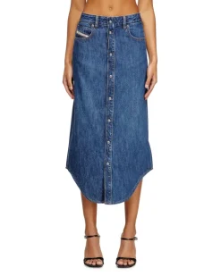 Jeansrock mit Frontknöpfen - Röcke - Damen - Blau