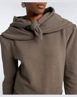 Jersey-Hoodie aus einem Baumwollgemisch Grau