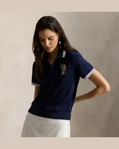 Jersey-Poloshirt mit Polo Bear Blue