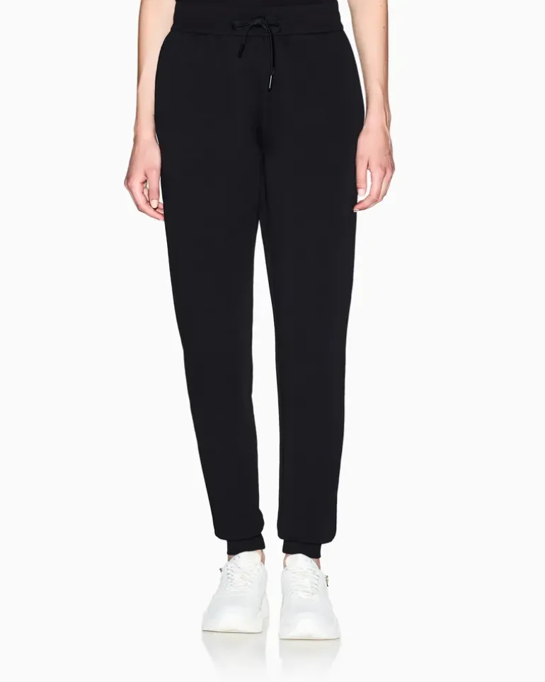 Jogginghose aus Baumwolljersey mit Kordelzug und Bündchen Schwarz