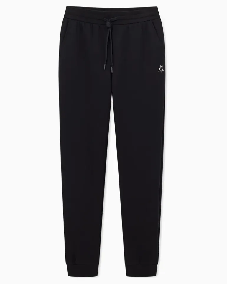 Jogginghose aus Baumwolljersey mit Kordelzug und Bündchen Schwarz