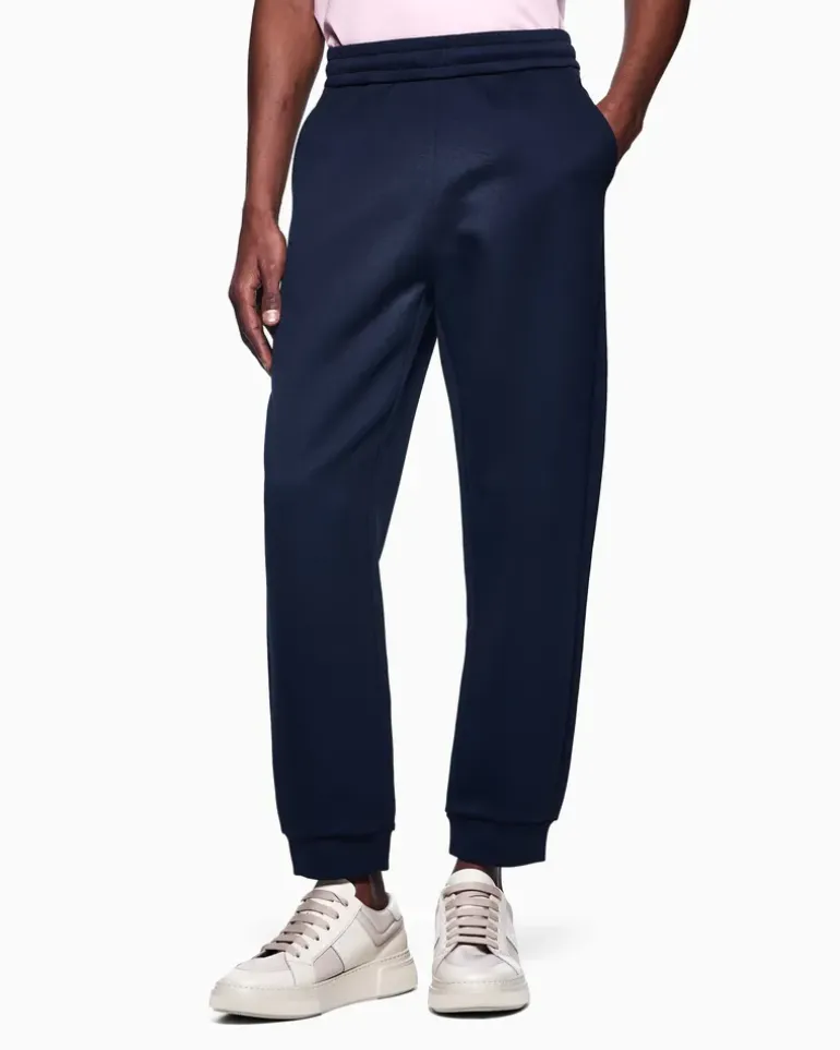 Jogginghose aus doppellagigem Jersey, gefertigt aus einer Modal-Mischung Marineblau