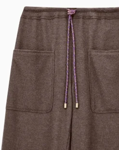 Jogginghose aus Kaschmir und Seide mit aufgesetzten Taschen Braun