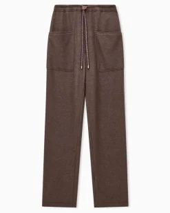 Jogginghose aus Kaschmir und Seide mit aufgesetzten Taschen Braun