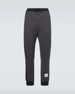Jogginghose 4-Bar aus Baumwoll-Jersey Grau