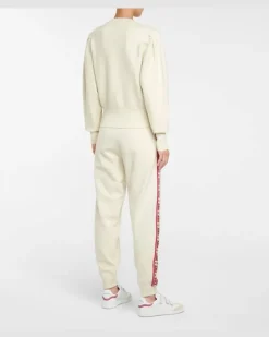 Jogginghose Ekira aus Jacquard-Strick Weiß