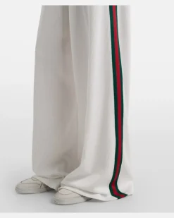 Jogginghose Web Stripe aus Jersey Weiß