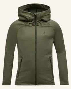 Jr Rider Essentials Midlayer Zip Hood Fleecejacke gruen Oliv