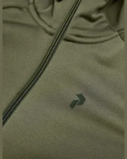Jr Rider Essentials Midlayer Zip Hood Fleecejacke gruen Oliv