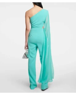 Jumpsuit aus Cady Blau