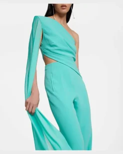 Jumpsuit aus Cady Blau