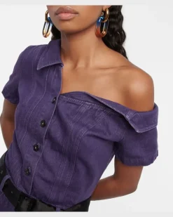 Jumpsuit aus Denim Violett