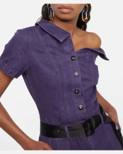 Jumpsuit aus Denim Violett