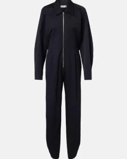 Jumpsuit aus einem Wollgemisch Blau