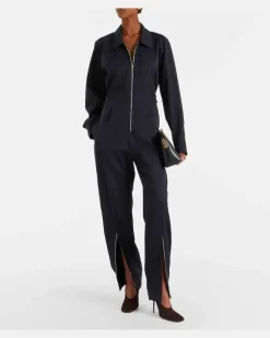 Jumpsuit aus einem Wollgemisch Blau