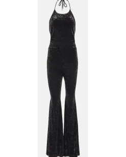 Jumpsuit aus Samt Schwarz