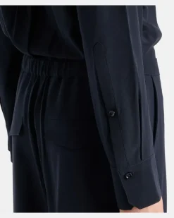 Jumpsuit aus Satin Blau