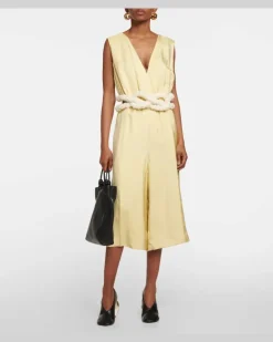 Jumpsuit aus Satin Gelb