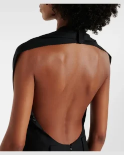 Jumpsuit aus Schurwolle Schwarz