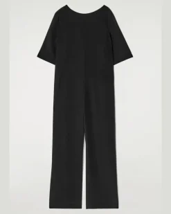 Jumpsuit Aus Seiden-Crêpe Schwarz