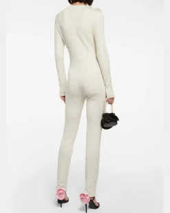 Jumpsuit aus Seide Weiß