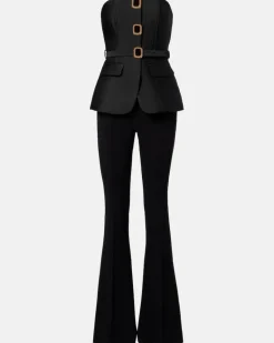 Jumpsuit aus Taft Schwarz