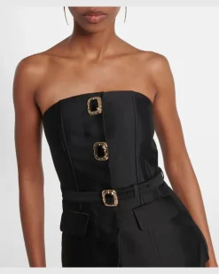 Jumpsuit aus Taft Schwarz