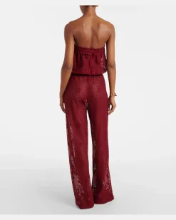 Jumpsuit Viv aus Spitze Burgunderrot