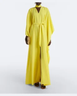 Kaftan Arizona aus Crêpe Cady Gelb