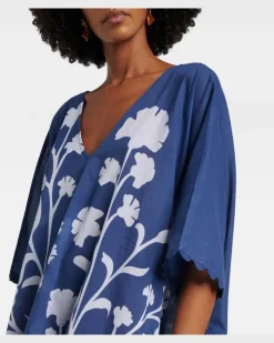 Kaftan aus Baumwolle Blau