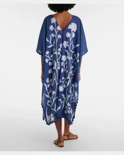 Kaftan aus Baumwolle Blau