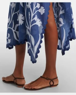 Kaftan aus Baumwolle Blau