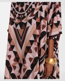 Kaftan aus Crêpe de Chine Manuba aus Seide Rosa