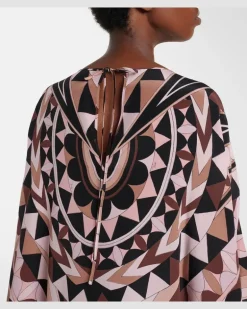 Kaftan aus Crêpe de Chine Manuba aus Seide Rosa