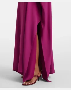 Kaftan aus Crêpe Violett