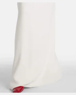 Kaftan aus Georgette mit Spitze Weiß