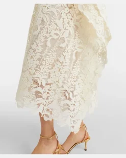 Kaftan aus Guipure-Spitze Weiß