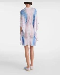 Kaftan aus Häkelstrick Rosa