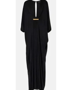 Kaftan aus Satin-Jersey Schwarz