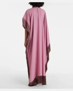 Kaftan aus Satin Rosa