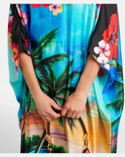 Kaftan aus Seide Multicolor