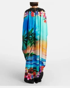 Kaftan aus Seide Multicolor
