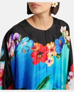 Kaftan aus Seide Multicolor