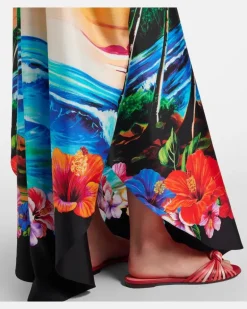 Kaftan aus Seide Multicolor