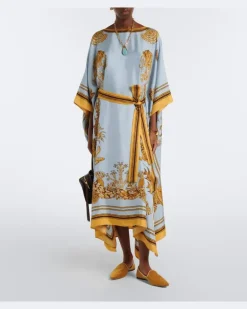 Kaftan aus Seiden-Twill Multicolor