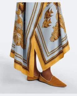 Kaftan aus Seiden-Twill Multicolor