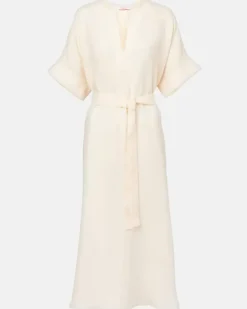Kaftan Bibi aus Leinen Weiß