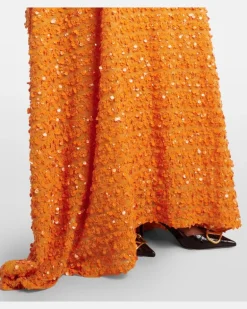 Kaftan Caracciolo mit Pailletten Orange