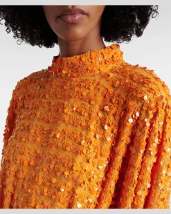 Kaftan Caracciolo mit Pailletten Orange