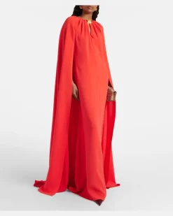 Kaftan Cyclamen aus Georgette Rot